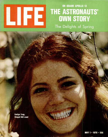 Evelyn Trop Chapel Hill Coed 1 May 1970 Copyright Life Magazine | Life Magazine Color Photo Covers 1937-1970