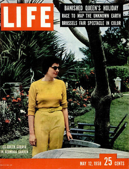 Ex-Queen Soraya Bermuda Garden 12 May 1958 Copyright Life Magazine | Life Magazine Color Photo Covers 1937-1970