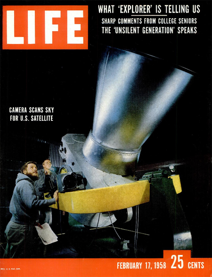 Explorer scans Sky for US Satellite 17 Feb 1958 Copyright Life Magazine | Life Magazine Color Photo Covers 1937-1970