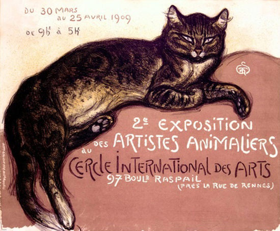 Exposition Des Artistes Animaliers 1909 Cat Couch | Vintage Ad and Cover Art 1891-1970