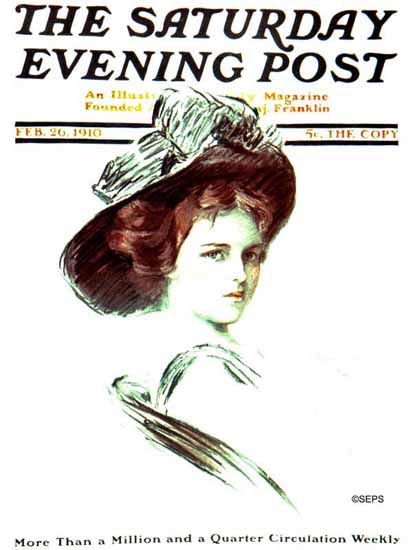 F Graham Cootes Saturday Evening Post Cover Art 1910_02_26 | The Saturday Evening Post Graphic Art Covers 1892-1930