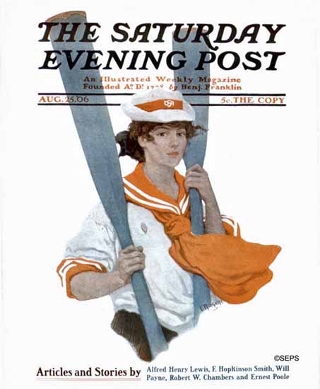 F Rogers Cover Artist Saturday Evening Post 1906_08_25 | The Saturday Evening Post Graphic Art Covers 1892-1930