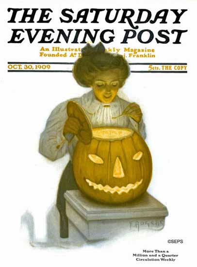 F Rogers Cover Saturday Evening Post Halloween 1909_10_30 | The Saturday Evening Post Graphic Art Covers 1892-1930