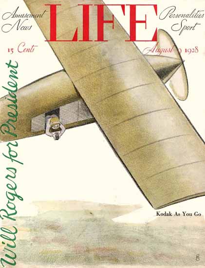 FG Cooper Life Magazine Kodak As You Go 1928-08-09 Copyright | Life Magazine Graphic Art Covers 1891-1936