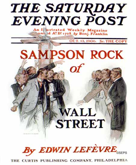 FR Gruger Saturday Evening Post Wall Street 1906_10_13 | The Saturday Evening Post Graphic Art Covers 1892-1930