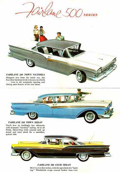 Fairlane 500 1958 Series Ad | Vintage Cars 1891-1970