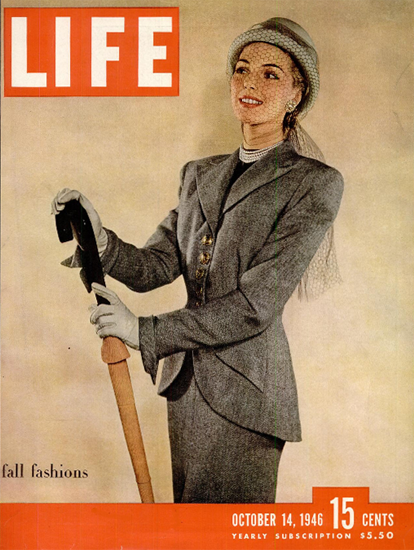 Fall Fashions 14 Oct 1946 Copyright Life Magazine | Life Magazine Color Photo Covers 1937-1970