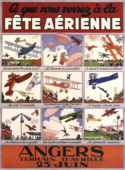 Fete Aerienne Angers France | Vintage Ad and Cover Art 1891-1970