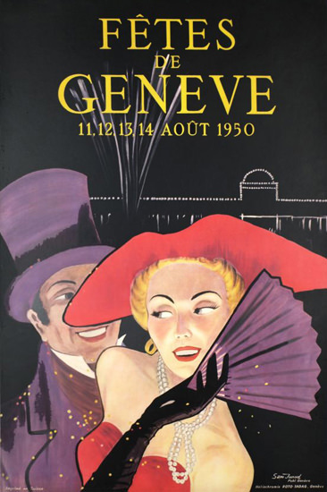 Fetes De Geneve Suisse Aout 1950 Geneva | Sex Appeal Vintage Ads and Covers 1891-1970