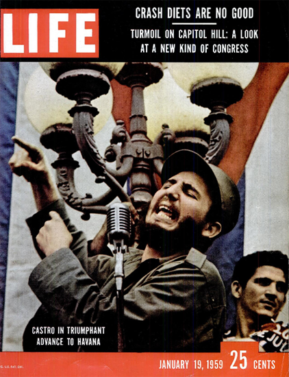 Fidel Castro Triumphant in Havana 19 Jan 1959 Copyright Life Magazine | Life Magazine Color Photo Covers 1937-1970