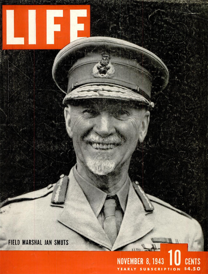 Field Marshal Jan Smuts 8 Nov 1943 Copyright Life Magazine | Life Magazine BW Photo Covers 1936-1970