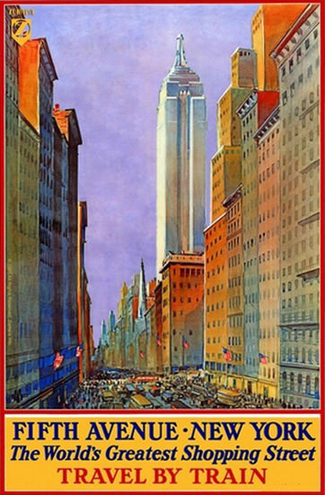 Fifth Avenue New York Worlds Shopping Street | Vintage Travel Posters 1891-1970