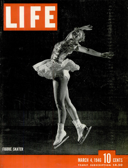 Figure Skater 4 Mar 1946 Copyright Life Magazine | Life Magazine BW Photo Covers 1936-1970