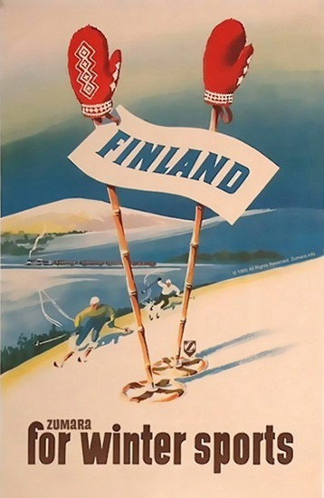 Finland For Winter Sports Skiing | Vintage Travel Posters 1891-1970