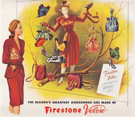 Firestone Velon Accessoires Butterfly Colors | Sex Appeal Vintage Ads and Covers 1891-1970