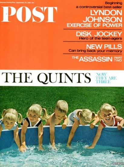 Fischer Quints at Three Saturday Evening Post 1966_09_24 | Vintage Ad and Cover Art 1891-1970