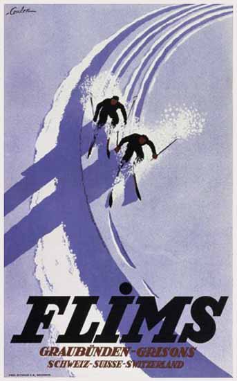 Flims Graubuenden Grisons Schweiz Switzerland 1932 | Vintage Travel Posters 1891-1970