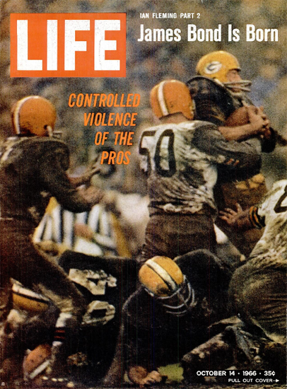 Football Controlled Violence pf Pros 14 Oct 1966 Copyright Life Magazine | Life Magazine Color Photo Covers 1937-1970