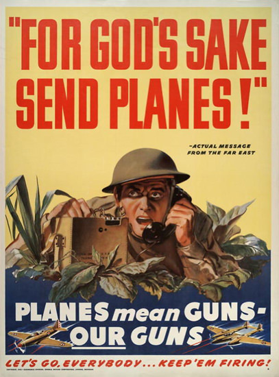 For Gods Sake Send Planes | Vintage War Propaganda Posters 1891-1970