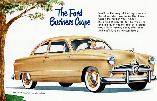 Ford Business Coupe 1949 Sidewall Tires | Vintage Cars 1891-1970