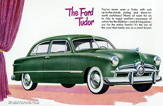 Ford Custom Tudor Sedan 1949 Sidewall Tires | Vintage Cars 1891-1970