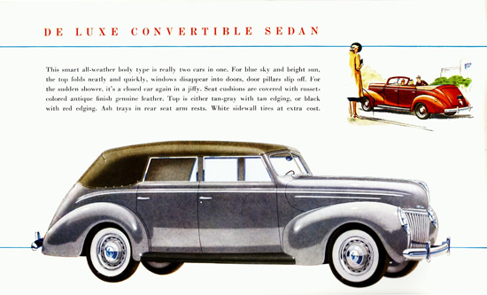 Ford De Luxe Convertible Sedan 1939 | Vintage Cars 1891-1970