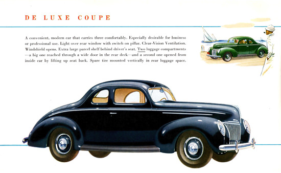 Ford De Luxe Coupe 1939 Two Luggage Comp | Vintage Cars 1891-1970