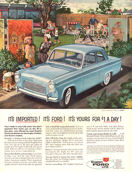 Ford English Line Blue | Vintage Cars 1891-1970