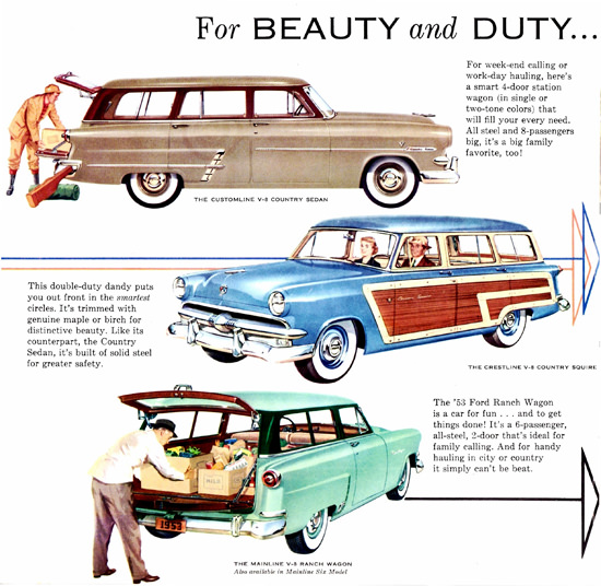 Ford Station Wagon V8 Models 1953 | Vintage Cars 1891-1970