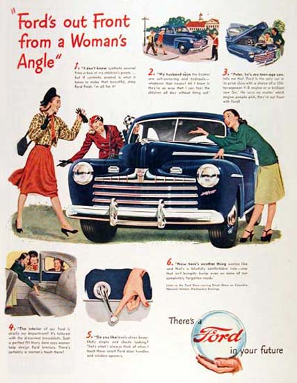 Ford Super Deluxe 1947 Blue A Womans Angle | Vintage Cars 1891-1970