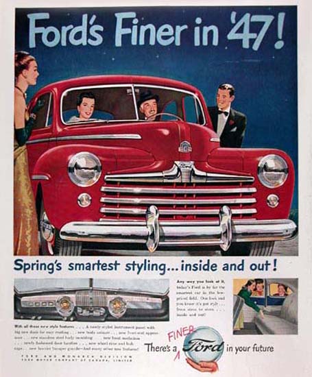 Ford Super Deluxe Red 1947 Smartest Styling | Vintage Cars 1891-1970