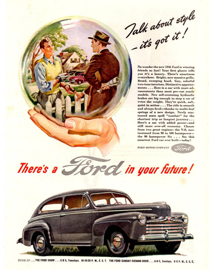 Ford Super Deluxe Tudor Sedan 1946 Crystal Ball | Vintage Cars 1891-1970