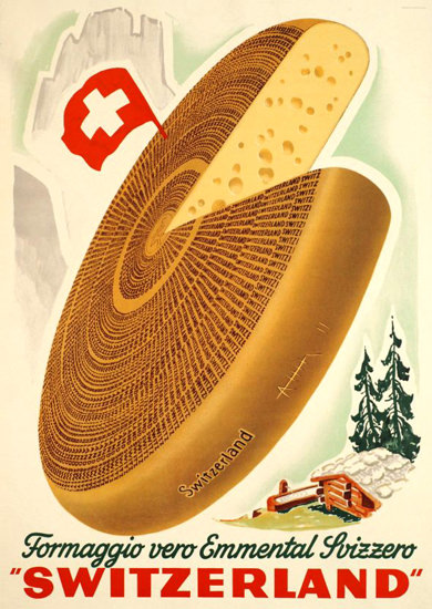 Formaggio Vero Emmental Svizzero 1948 | Vintage Ad and Cover Art 1891-1970