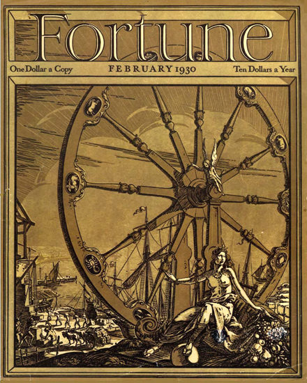 Fortune Magazine Cover Copyright 1930 Virgin Harbor | Vintage Ad and Cover Art 1891-1970