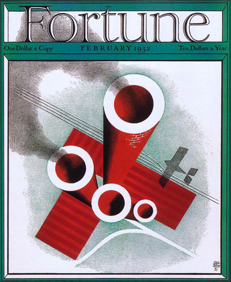 Fortune Magazine Cover Copyright 1932 Factory Airplane | Vintage Ad and Cover Art 1891-1970