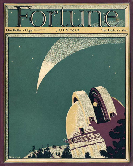 Fortune Magazine Cover Copyright 1932 Observatory | Vintage Ad and Cover Art 1891-1970