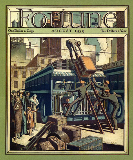 Fortune Magazine Cover Copyright 1933 Coach August | Vintage Ad and Cover Art 1891-1970