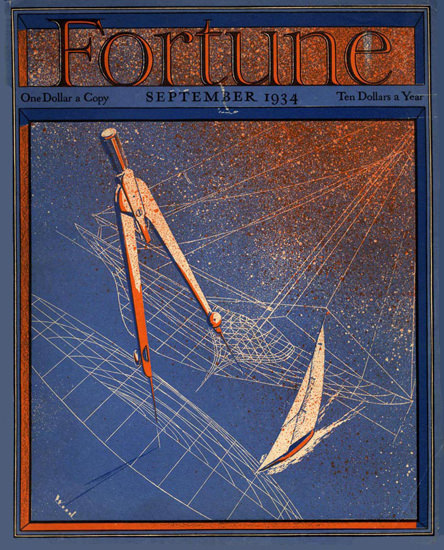 Fortune Magazine Cover Copyright 1934 Yacht Design | Vintage Ad and Cover Art 1891-1970