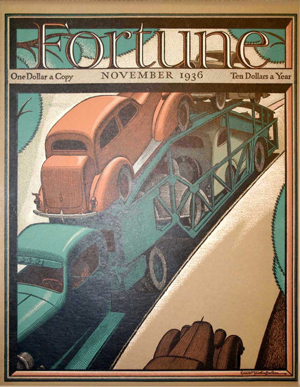 Fortune Magazine Cover Copyright 1936 Transportation | Vintage Ad and Cover Art 1891-1970