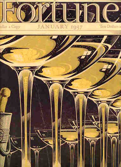 Fortune Magazine Cover Copyright 1937 Champagne Cups | Vintage Ad and Cover Art 1891-1970