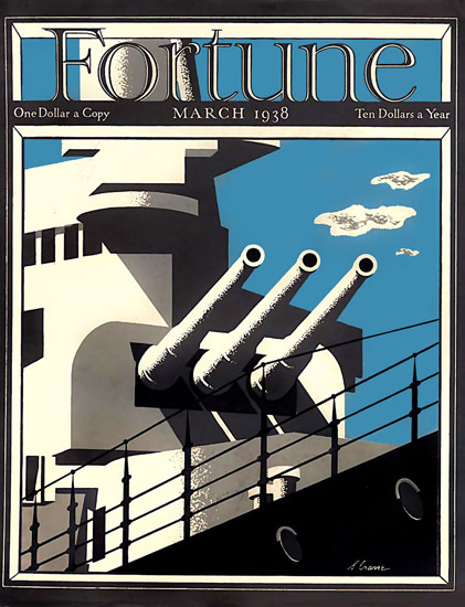 Fortune Magazine Cover Copyright 1938 Battleship | Vintage Ad and Cover Art 1891-1970