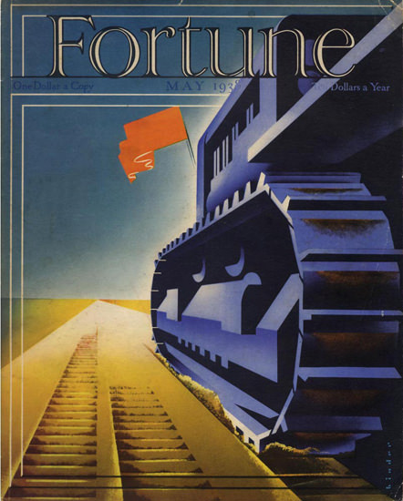 Fortune Magazine Cover Copyright 1938 Caterpillar | Vintage Ad and Cover Art 1891-1970