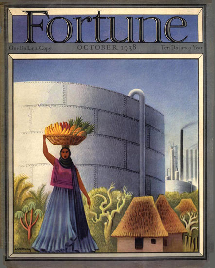 Fortune Magazine Cover Copyright 1938 Oil From Africa | Vintage Ad and Cover Art 1891-1970