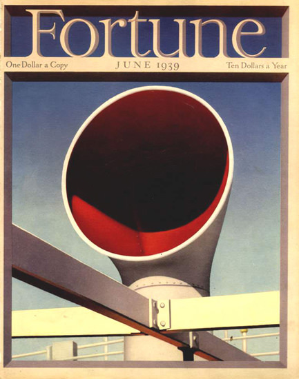 Fortune Magazine Cover Copyright 1939 Ship On Deck | Vintage Ad and Cover Art 1891-1970