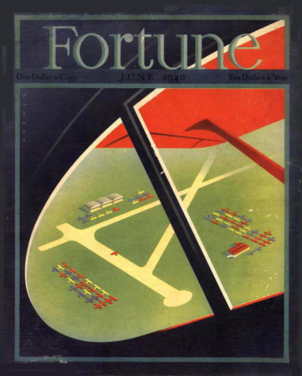 Fortune Magazine Cover Copyright 1940 Birds Eye View | Vintage Ad and Cover Art 1891-1970