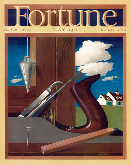 Fortune Magazine Cover Copyright 1940 Carpenter Tools | Vintage Ad and Cover Art 1891-1970