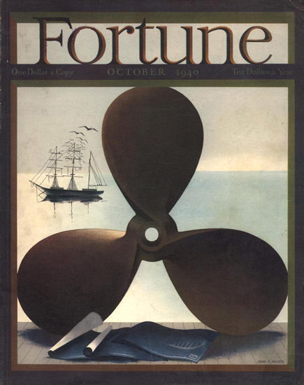 Fortune Magazine Cover Copyright 1940 Marine Propeller | Vintage Ad and Cover Art 1891-1970