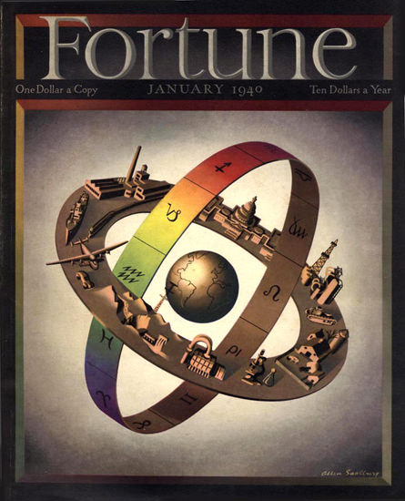 Fortune Magazine Cover Copyright 1940 Signs Of Zodiac | Vintage Ad and Cover Art 1891-1970