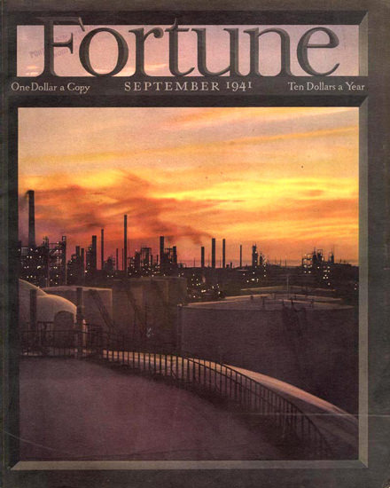 Fortune Magazine Cover Copyright 1941 Industrial Area | Vintage Ad and Cover Art 1891-1970