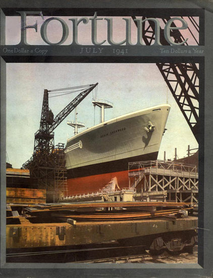 Fortune Magazine Cover Copyright 1941 Shipyard | Vintage Ad and Cover Art 1891-1970